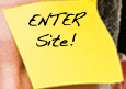 Sticky Navigation - Splash - Enter Site Link - Yellow Postit Note with Black Writing